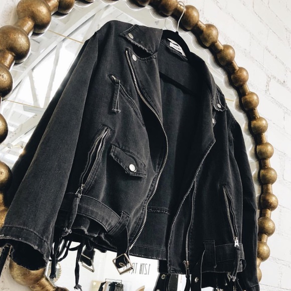 jet setter black denim jacket